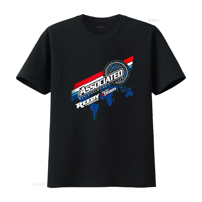 T-shirt imprimé Team Associated 2016 Worlds, haut vintage délavé pour un usage quotidien, vêtements 