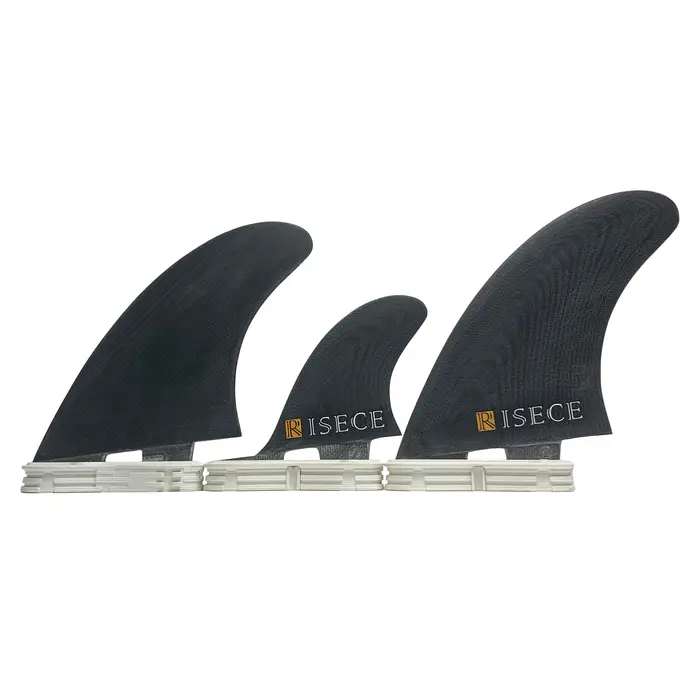 RISECE MR Twin + ailerons stabilisateurs aileron de Surf en fibre de verre noir Performance Surf Tri