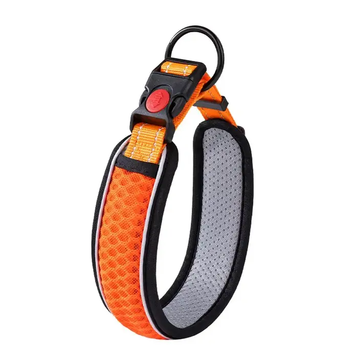 Collier pour chien avec boucle de verrouillage anti-évasion, collier en nylon respirant et confortab