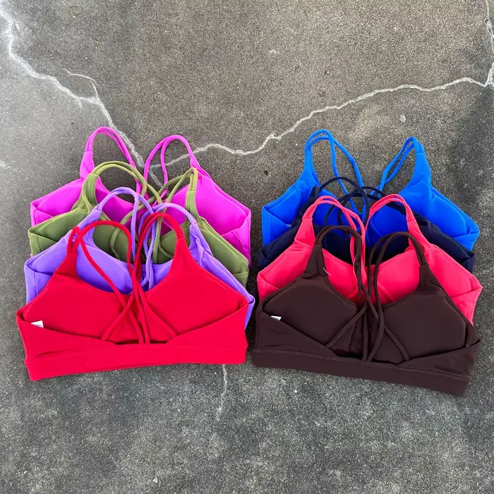 Femmes soutien-gorge de Sport haut à bretelles croisées femmes Push Up soutien-gorge de Sport Yoga h