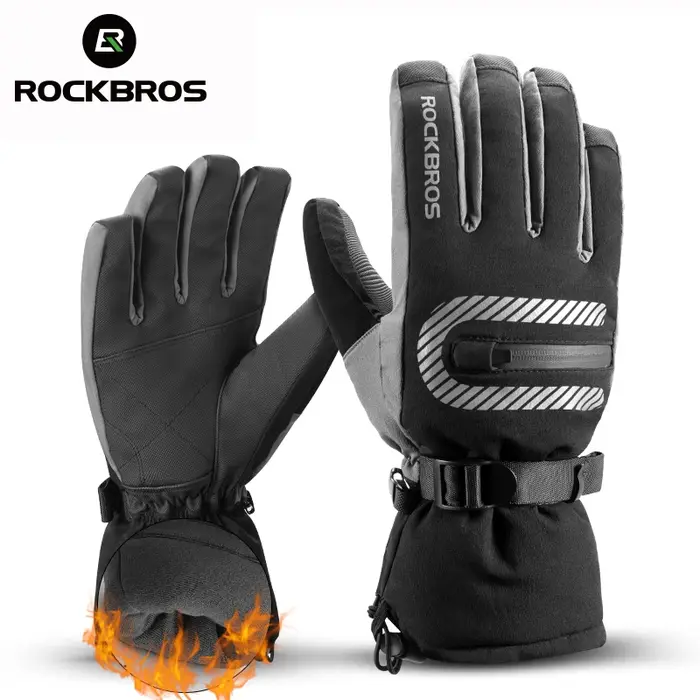 ROCKBROS hiver vélo ski gants coupe-vent thermique polaire chaud
