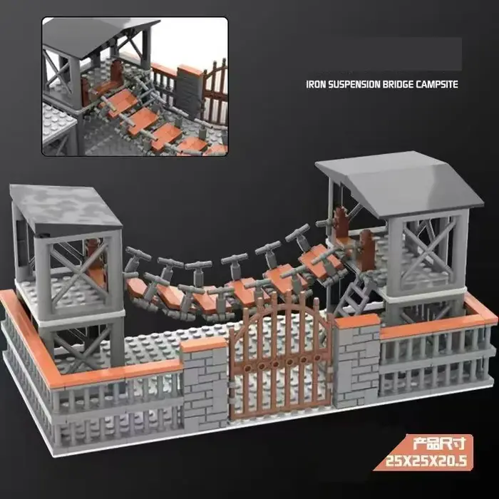 Tour de garde haute suspension pont blocs de Construction de camp militaire ensemble WW2 blocs de Co