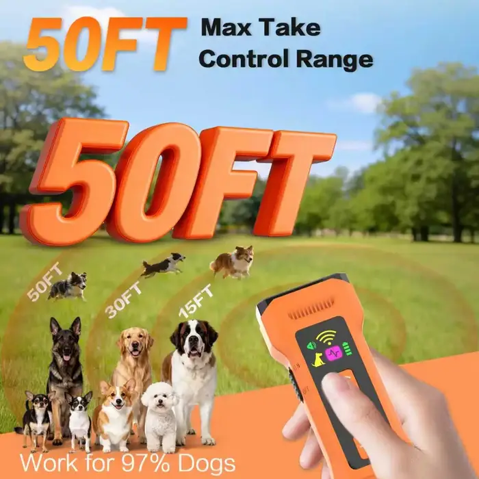 Répulsif pour chiens WXRPET, dispositif d'entraînement ultrasonique pour chiens, dispositif anti-aboiement rechargeable avec lampe torche LED