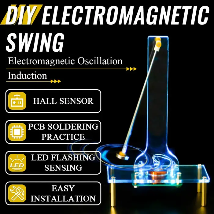 Kit électronique de balançoire électromagnétique, alimentation avec détection clignotante LED, prati