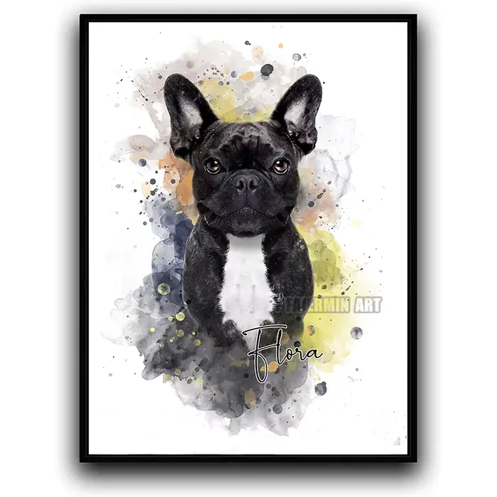 Portrait personnalisé de chien/chat avec nom