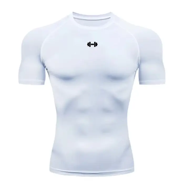 T-shirt de compression élastique pour homme, séchage rapide, sport, athlétique, gym, entraînement, é