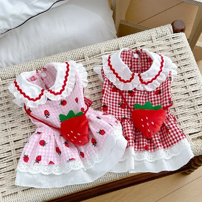 Robe fraise pour chiens