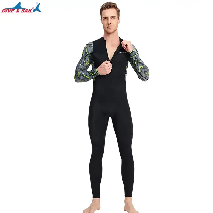 Combinaison de plongée en apnée complète en Lycra, fermeture éclair sur le devant, jambes et manches