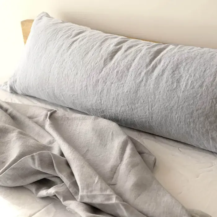 Taie d'oreiller double en lin pur, housse de coussin, taille personnalisée, anti-acariens, Euro Sham