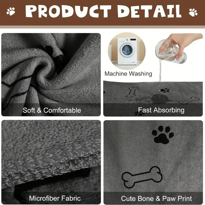 Serviette de séchage pour chien et chat