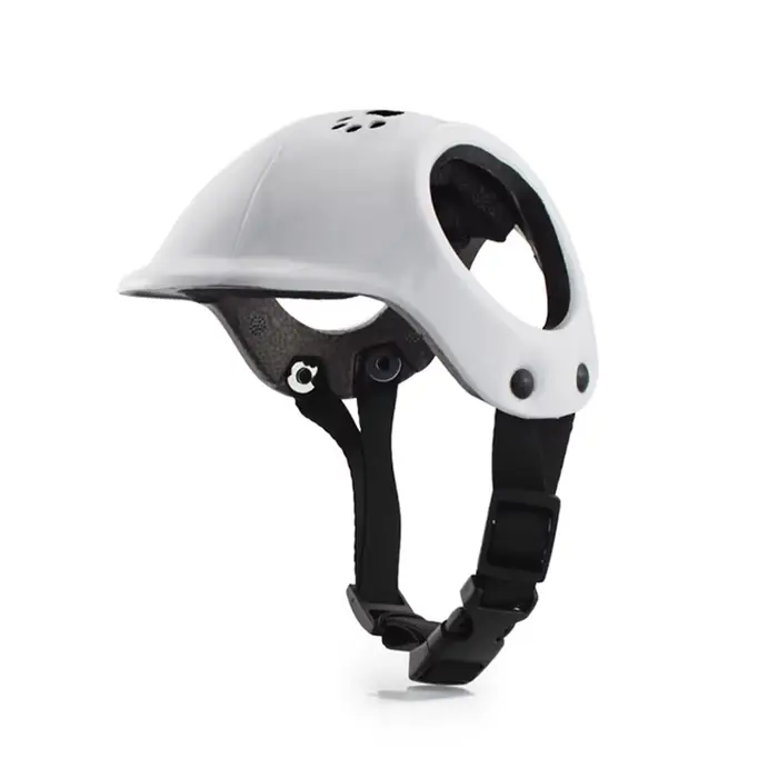 Casque pour chien avec trous pour les oreilles, casque de sécurité rigide pour animaux de compagnie,