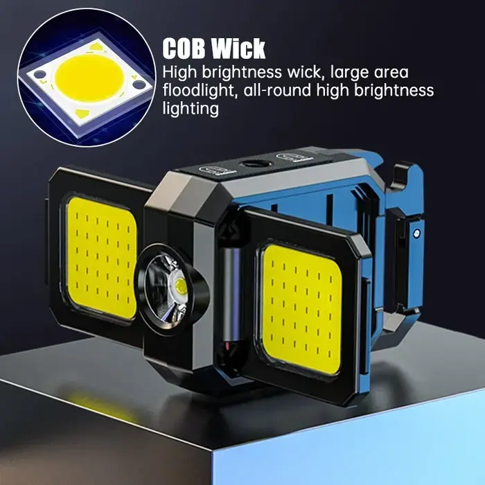 Mini lampe de poche porte-clés lumière COB lampe de travail lampe Rechargeable USB avec 90 °   Lampe