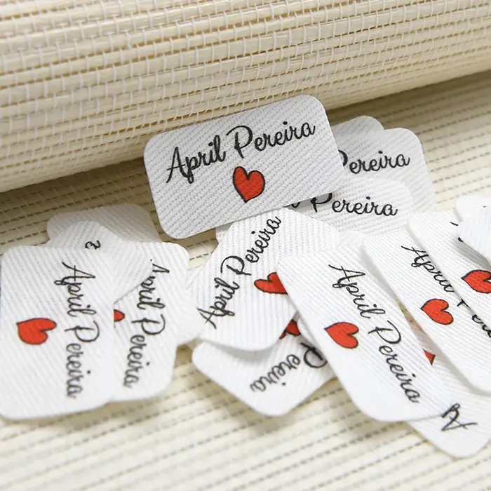 Étiquettes en coton personnalisées-fer à repasser et à coudre