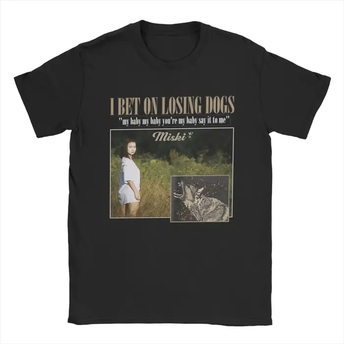 Mitski-T-shirt à manches courtes et col rond pour homme, vêtement classique en coton, nouveauté