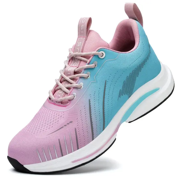 Chaussures de sécurité pour femmes à embout d'acier, respirantes, légères, antidérapantes, anti-écra