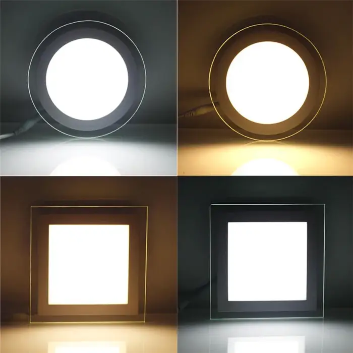 Livraison gratuite 18 W rond/carré verre LED Downlight encastré LED panneau lumineux Spot plafond ve