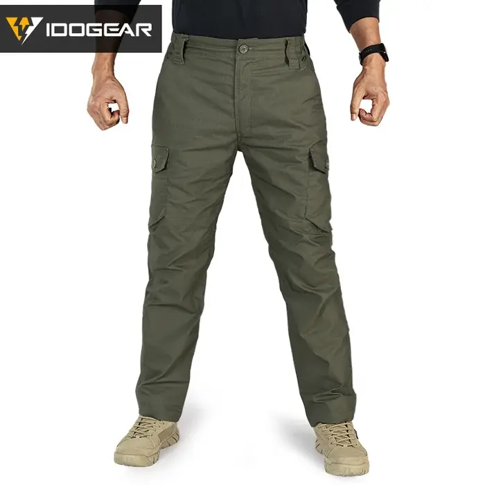 Pantalon tactique IDOGEAR chasse homme cargo vert ranger grandes poches escalade uniforme combat