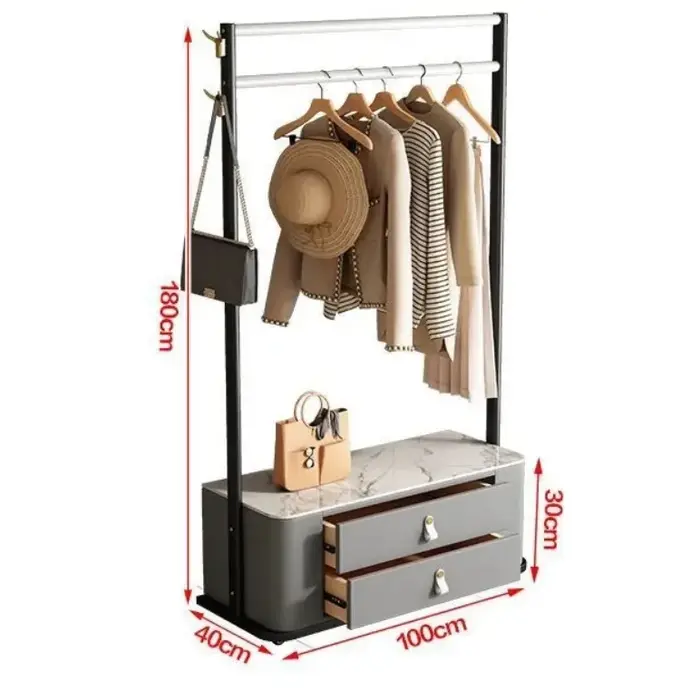 Porte-manteau multifonctionnel de luxe, arbre de Hall, porte-vêtements/chapeau autoportant mobile av