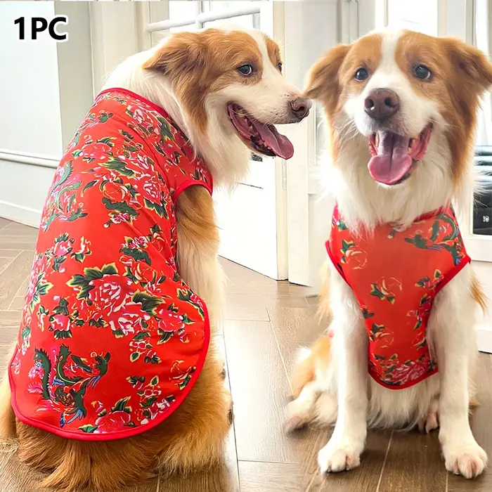 L-7XL chien gilet mignon imprimé respirant mince T-Shirt pour moyen grand chien mode gilet grand chi