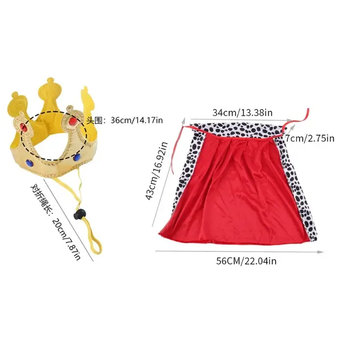 Ensemble Cape et Couronne pour Chien : Décoration Amusante pour Fête d'Anniversaire et Costume de Vacances pour Chien
