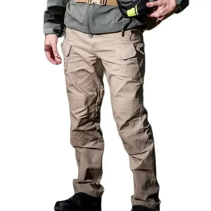 Pantalon tactique chasse 97% coton stretch multi-poches pour randonnée camping outdoor