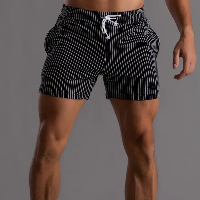 Shorts Bermuda pour Hommes – Été, Rayés, Coton, Grande Taille, Décontractés, Fitness, Course, Sport,
