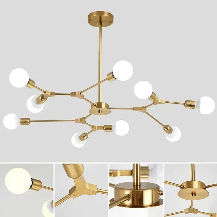 Lustre de haricot magique moderne personnalité Simple lampe de salon atmosphérique branche moléculai