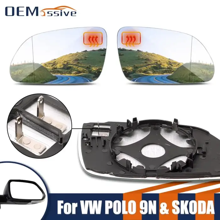 Rétroviseur latéral gauche droit en verre chauffant convexe, grand Angle pour Skoda Octavia MK2 A5 2