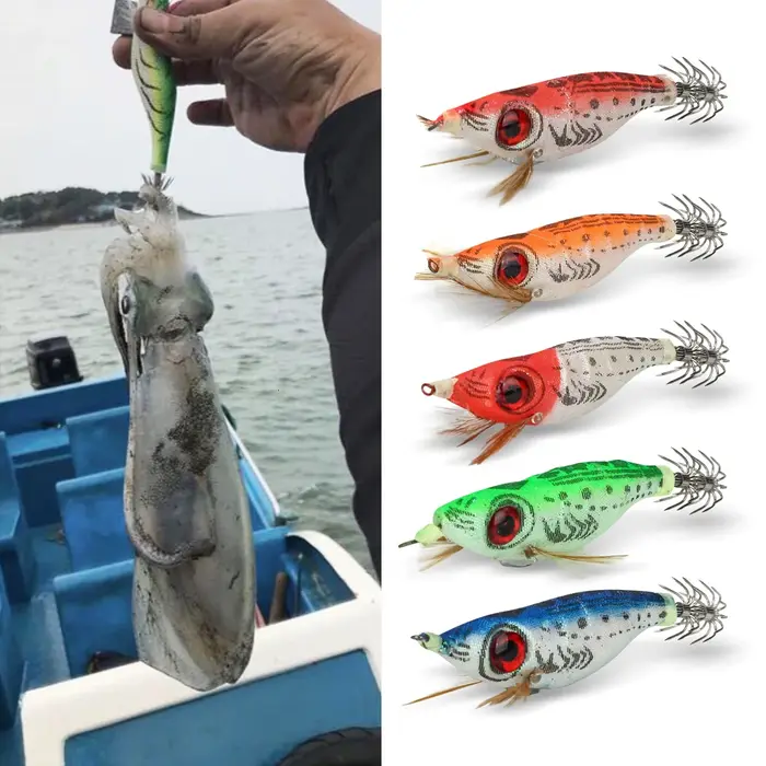 Chromyuju-Leurre de pêche en plomb avec hameçon en bois, appât dur, calmar Él, poulpe, seiche, 9g, 1