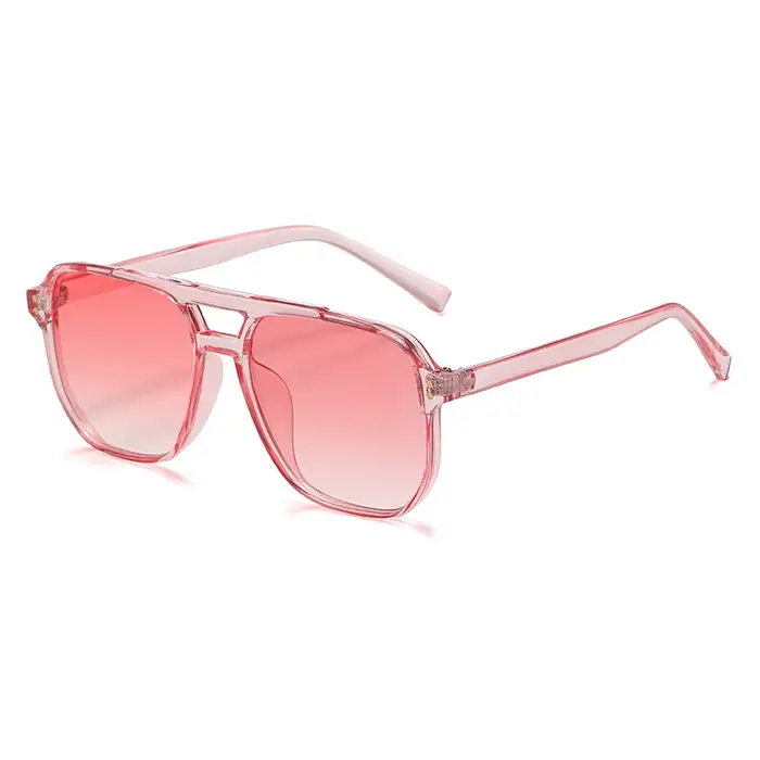 Lunettes carrées dégradé double pont femmes couleur bonbon UV400 - Style vintage chasse randonnée