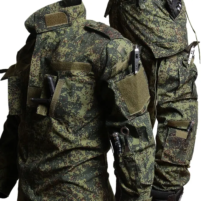 Combinaison tactique camouflage EMR Little Green Man pour chasse printemps automne - Tenue outdoor russe