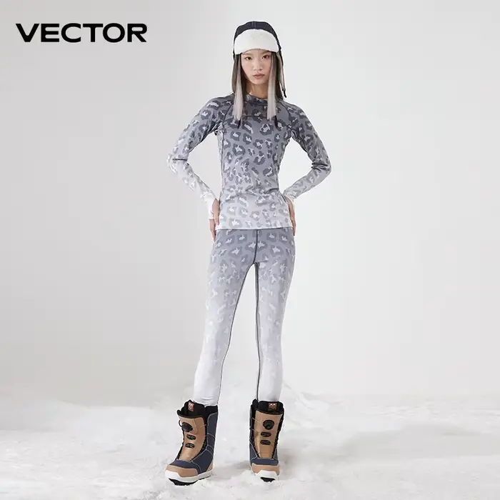 VECTOR femmes Ultra doux hiver séchage rapide Base superposition ensemble microfibre polaire sous-vê