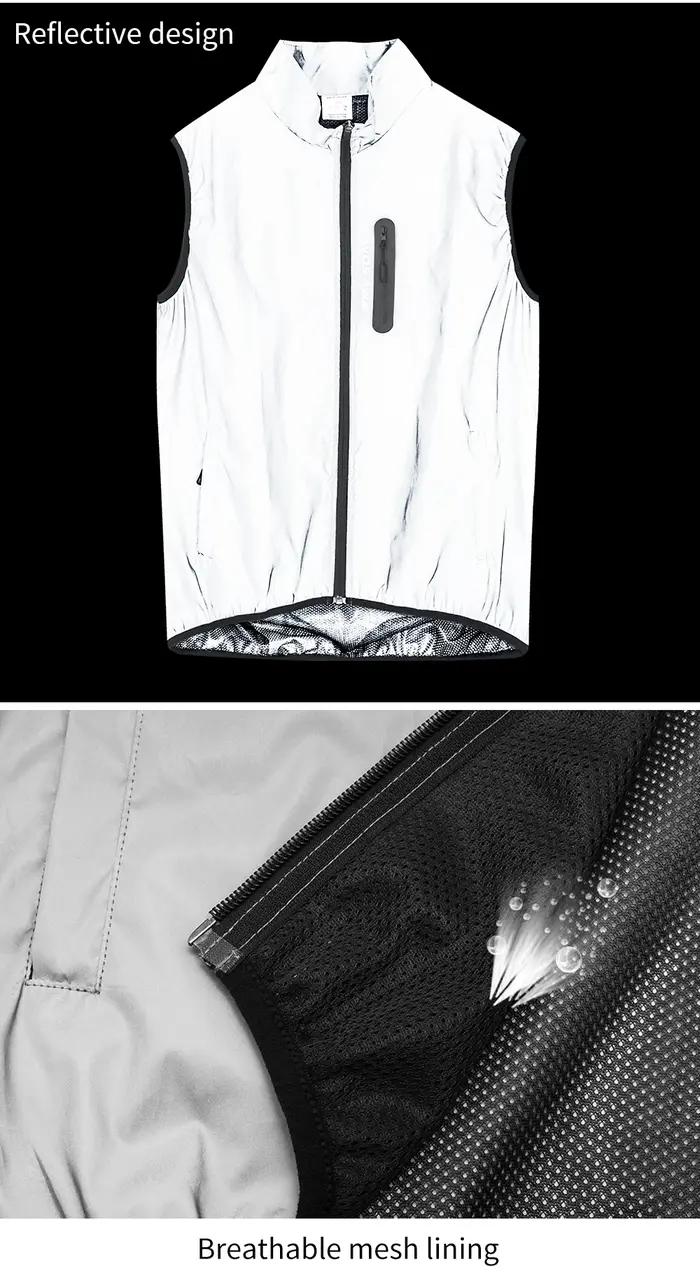 WOSAWE hommes cyclisme gilet coupe-vent imperméable veste sans manches printemps automne coupe-vent 