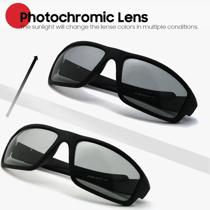 Lunettes de soleil photochromiques pour hommes, lunettes de sport noires mates pour le cyclisme, lun