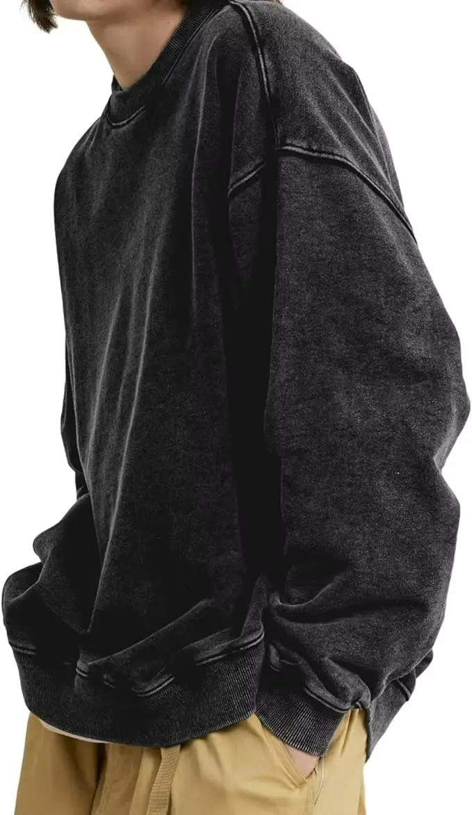 T-Shirt à Manches sulfet Col Ras du Cou pour Homme, Vêtement Unisexe avec Logo Personnalisé, 100% Coton, Style Rétro Délavé, StreetChester