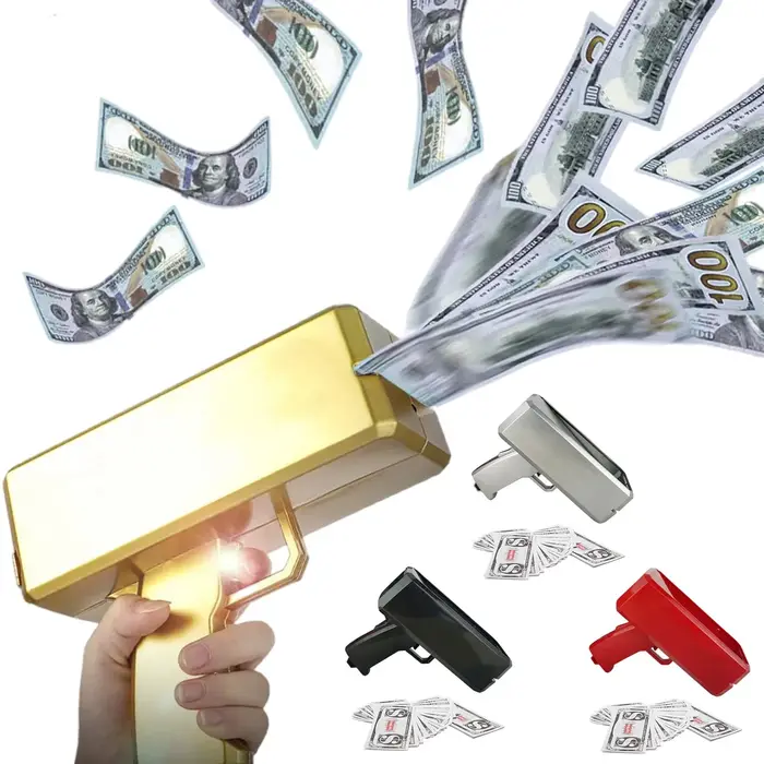 Tir d'Argent Pistolet Jouet Drôle Jeu de Fête Billet de Banque Pistolet Papier Argent Mariage Anniversaire Décoration Tireur Lancer Jouets Enfants Occasions Spéciales
