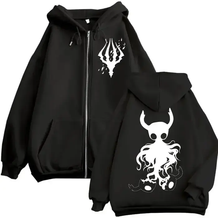 Limité creux chevalier jeu graphique fermeture éclair sweats à capuche gothique Vintage fermeture éc