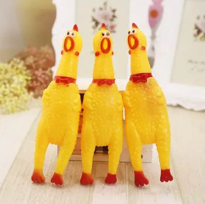Poulet hurlant 30CM pour chien, jouet en caoutchouc jaune, nouveauté et poulet en caoutchouc Durable