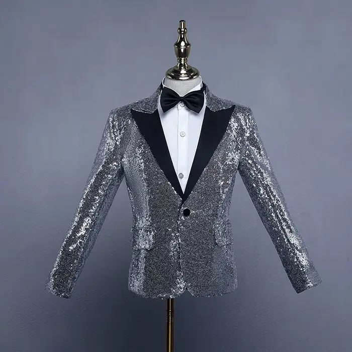Veste de brevà Paillettes pour Garçon, Blazer Brcorporelle, Robe Formelle Trempée, Vêtements de ixde