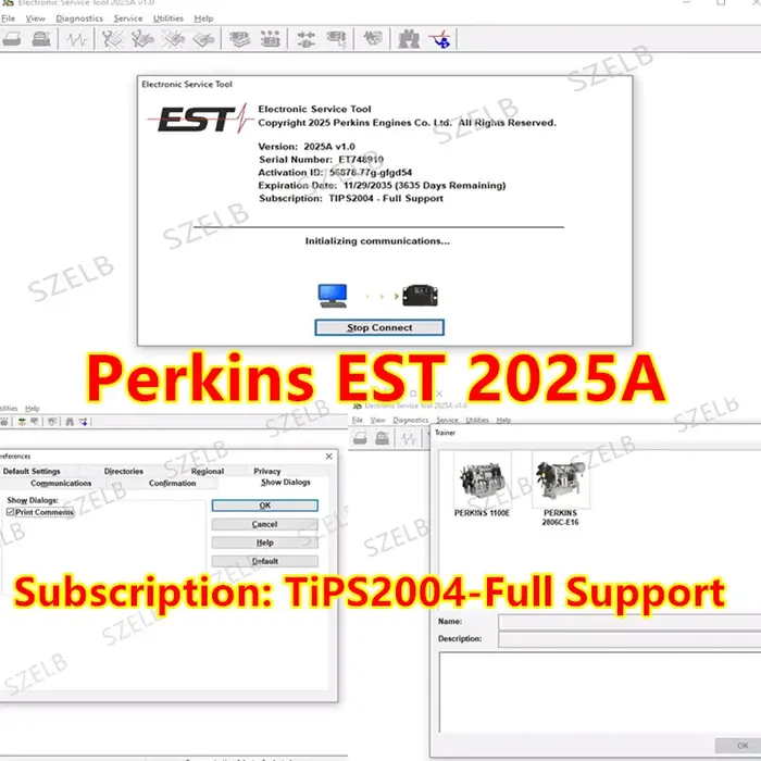 Outil de service de diagnostic électronique Perkins EST 2025A V1.0