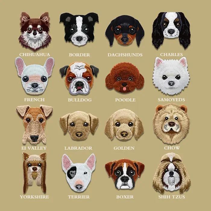 Bordure Charles caniche Chihuahua Labrador teckeles Samoyèdres Gog fer sur Patch pour vêtements accessoires de bricolage 1 pièce