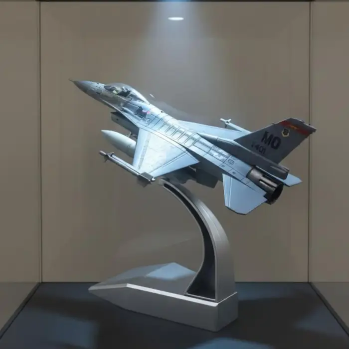 Modèle d'avion de chasse F-16C, maquette statique pour bureau, pour les passionnés d'aviation