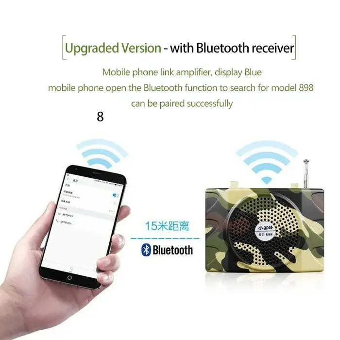 Kit appel électronique camouflage 48W - Haut-parleur MP3 avec télécommande pour appâts de chasse