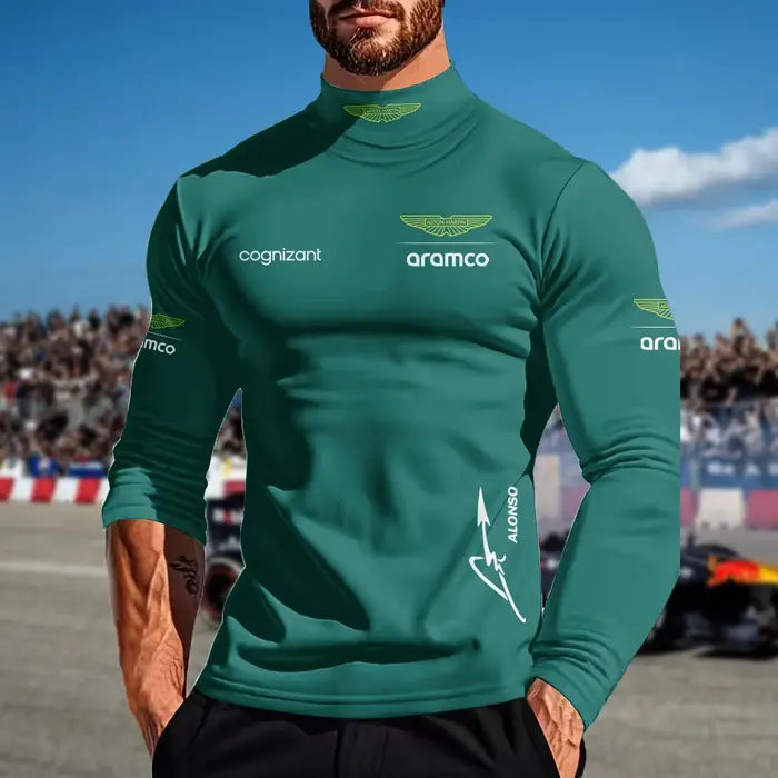 T-shirt à manches longues pour homme de l'équipe Aston Martin Racing