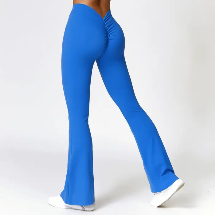 Femmes pantalons évasés Sport Leggings sans couture taille haute Yoga Leggings gymnastique entraînem