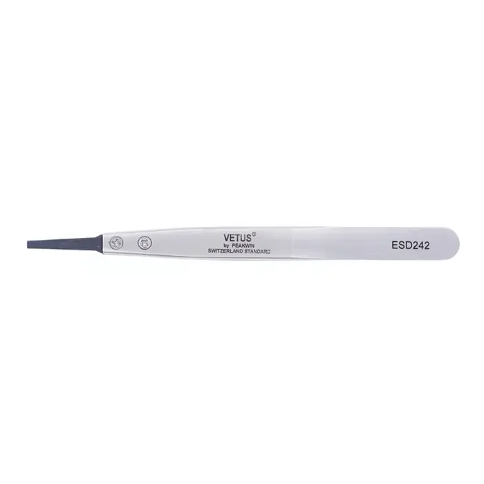 Pincettes antistatiques série VETUS ESD, avec tête Interchangeable, corps en acier inoxydable, poign