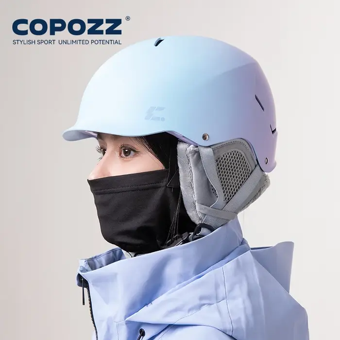 COPOZZ-Casque de Ski Certifié pour Homme et Femme Adulte, Moulé Intégralement, 506, avec BukmunMoto 