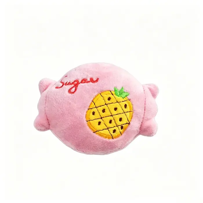 Jouet en peluche couineur mignon pour chien, motif bonbons et fruits, jouet à mâcher doux pour petit