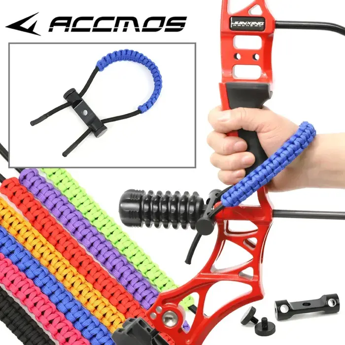 Sangle de poignet pour arc à poulies en cordon de parachute tressé réglable, 18 couleurs, accessoire de tir et de chasse