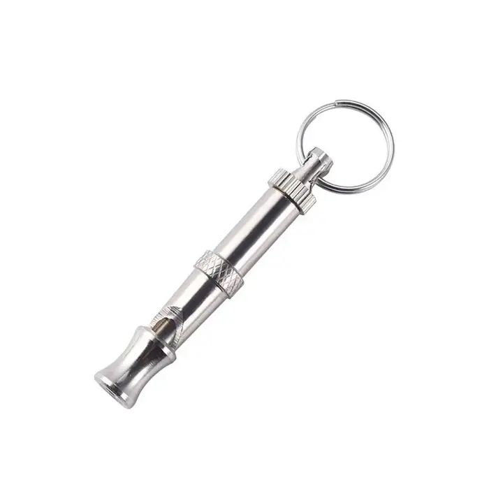 1 sifflet pour chien, sifflet d'entraînement pour animaux de compagnie, en acier inoxydable argenté,